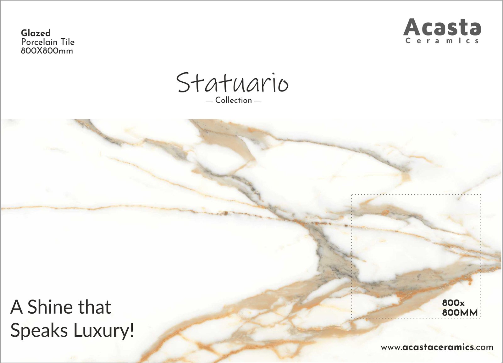Glossy Statuario Glazed Porcelain Tiles