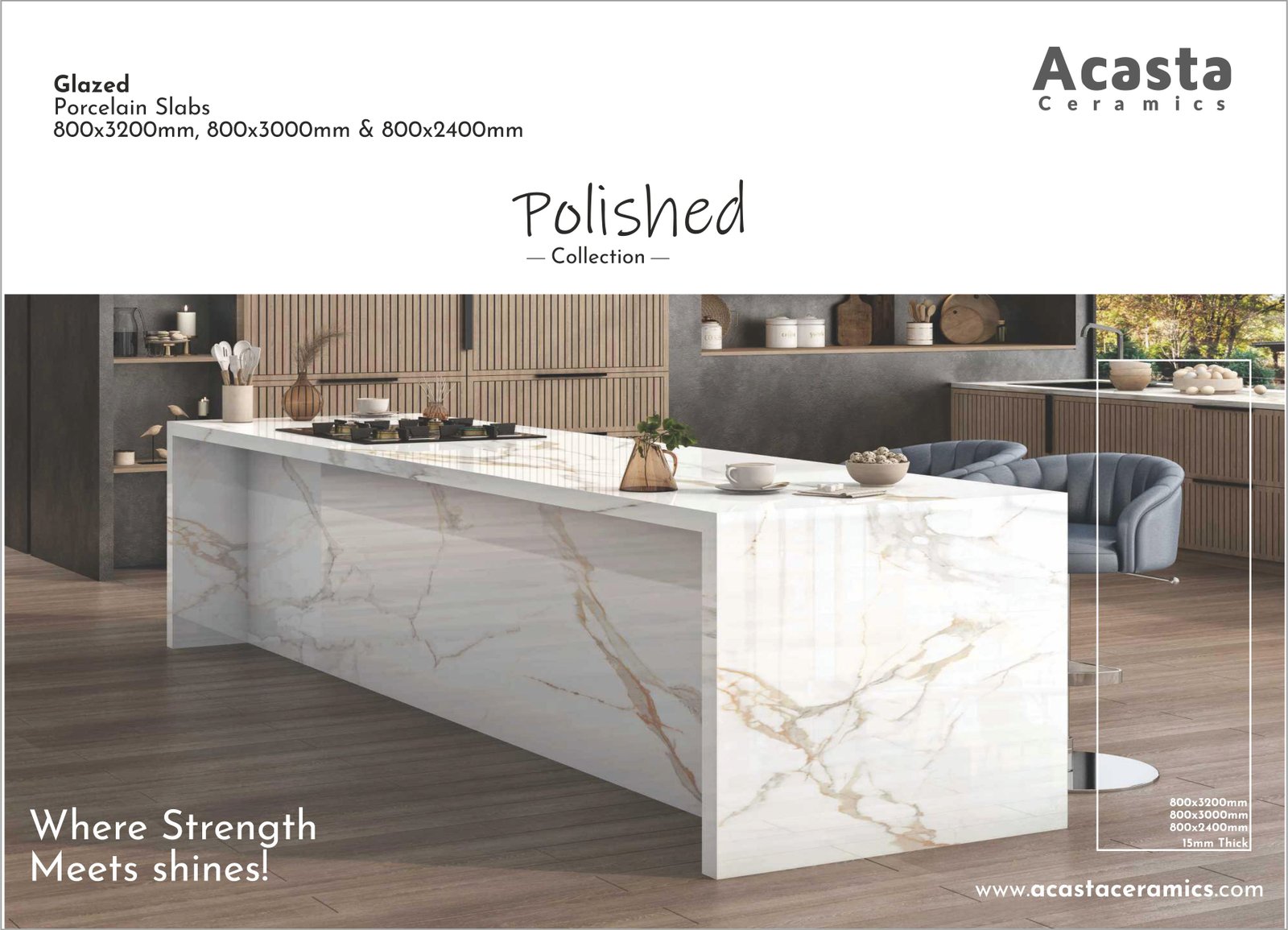 800x2400mm, 800x3000mm & 800x3200mm Glazed Porcelain Slabs